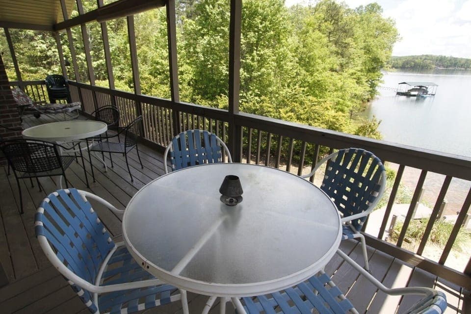 Upstairs deck with dining seating for 12 plus other seating!