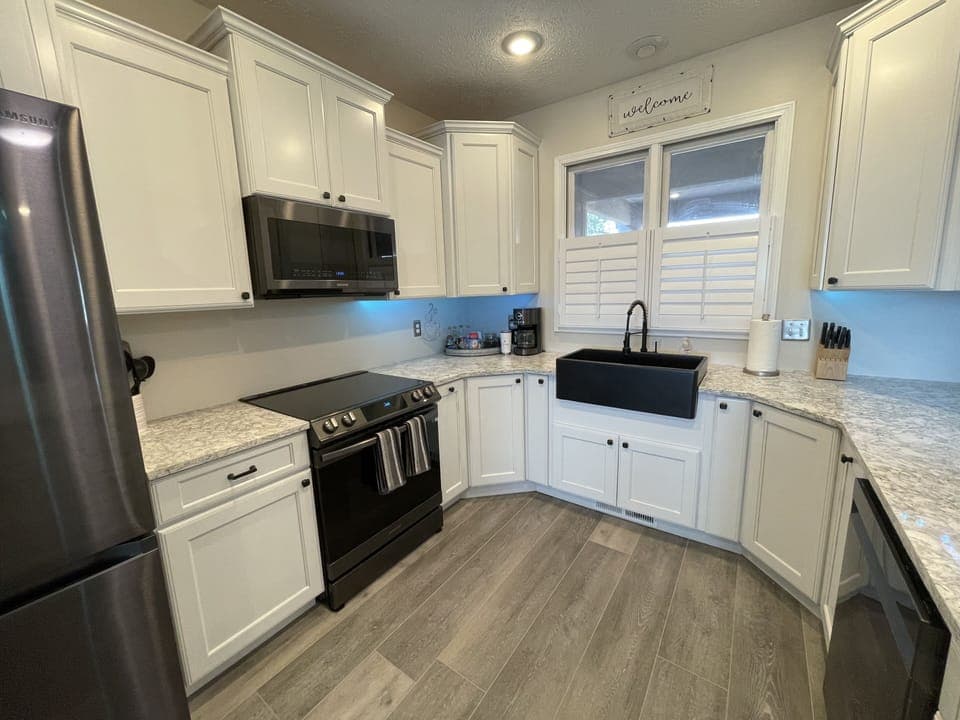 Refrigerator with dual ice and beverage center. 