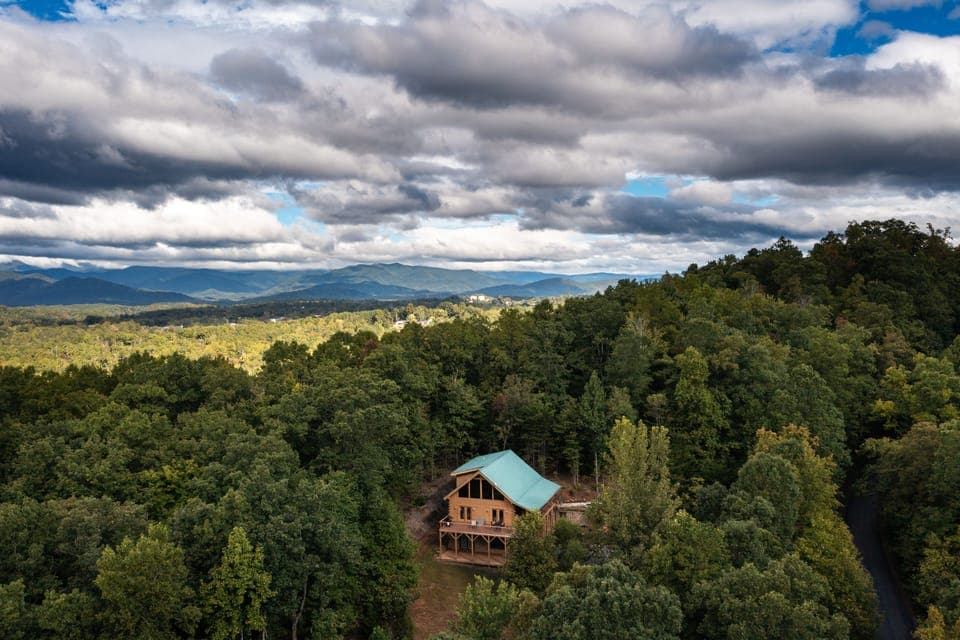 Ariel view of property