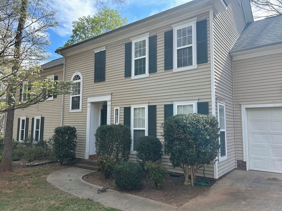 Front view of townhome