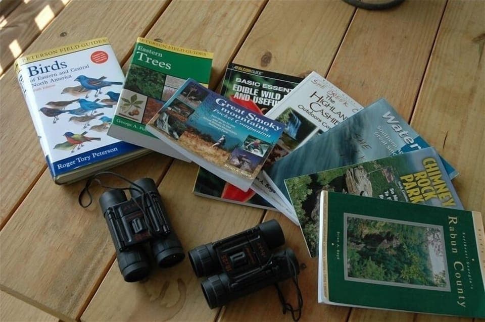 Binoculars and area books available for our guests.