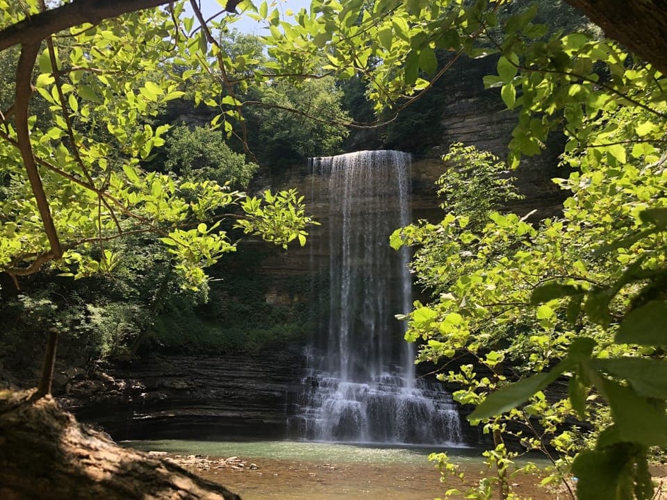 You can boat to both Fancher falls (here) and Burgess falls from our home!