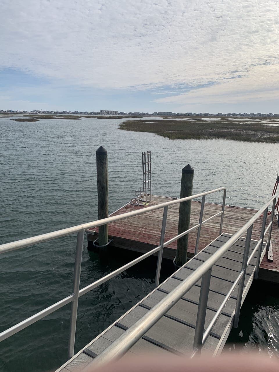 Floating dock, with swim ladder