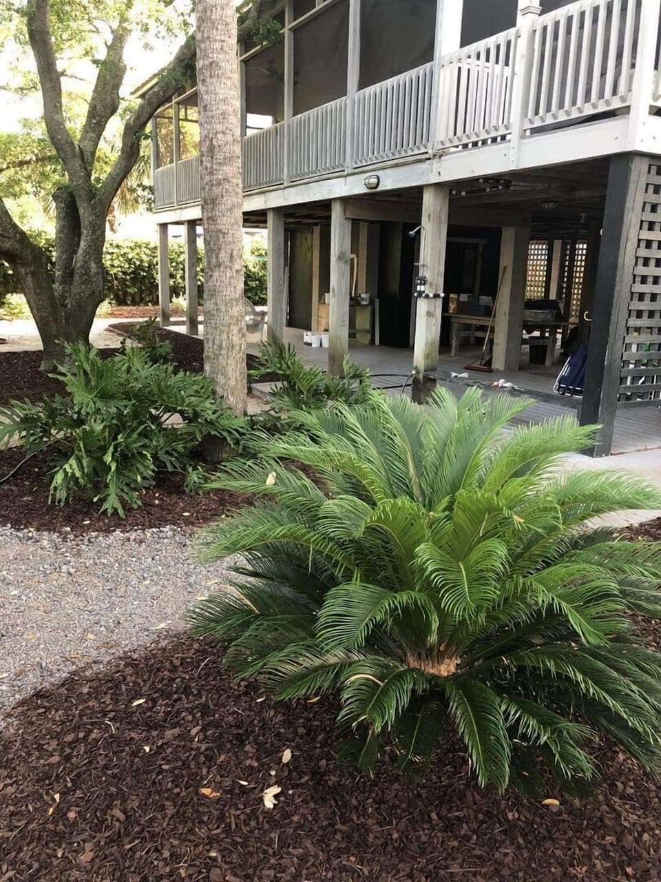 Underneath area w/outdoor beach shower