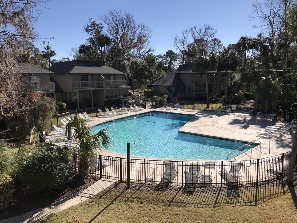 Large refreshing swimming pool just steps away