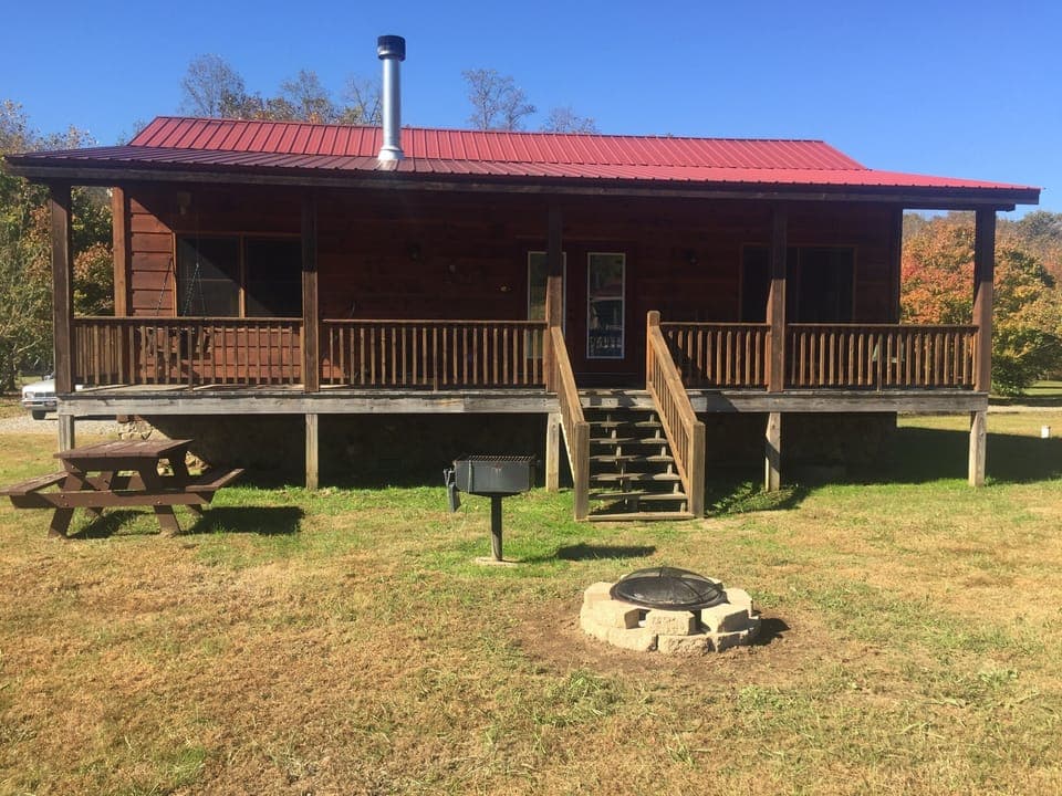 Large back porch with swings and rockers