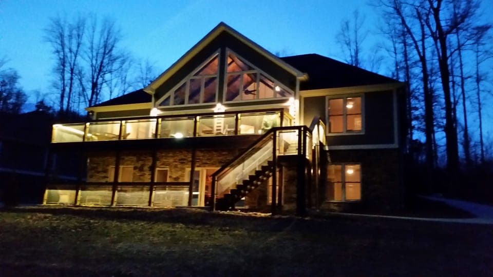 Rear Elevation, Night lighting.