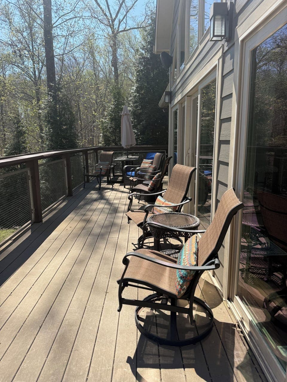 Plenty of seating on patio upstairs.