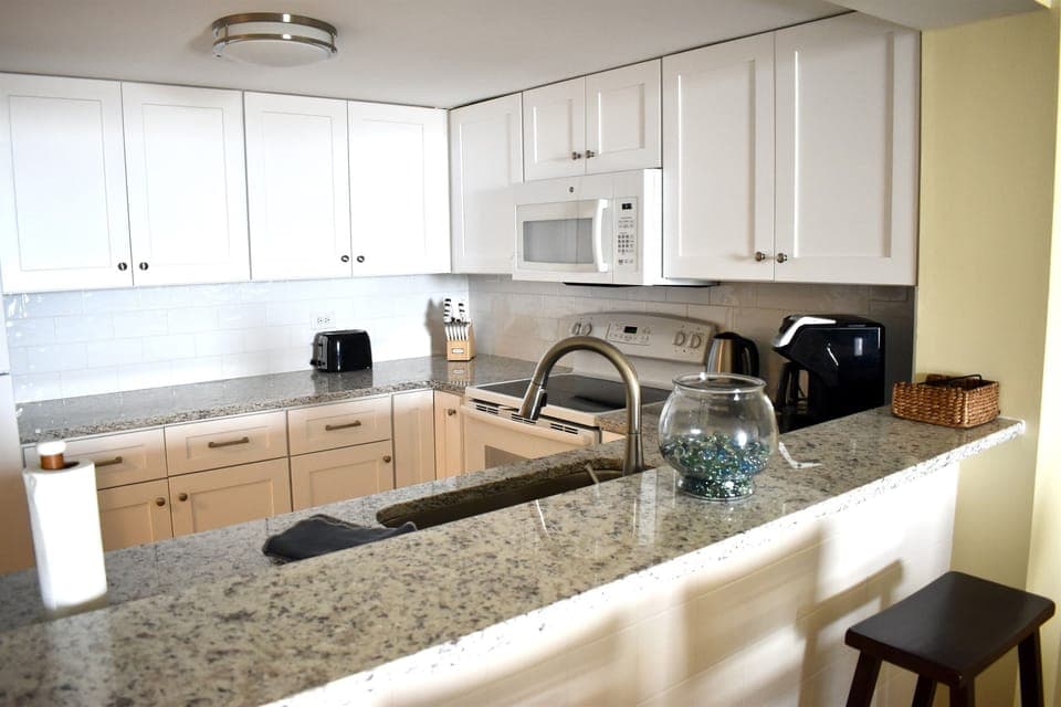 Updated Kitchen with all New Appliances, Large Single Bowl Sink, Granite Countertops and Kitchen Cabinets