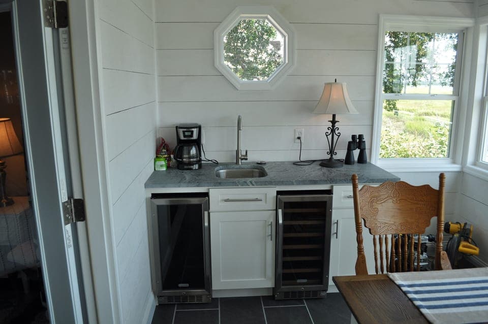 Coffee and beverage station.  Bring your wine collection and relax.