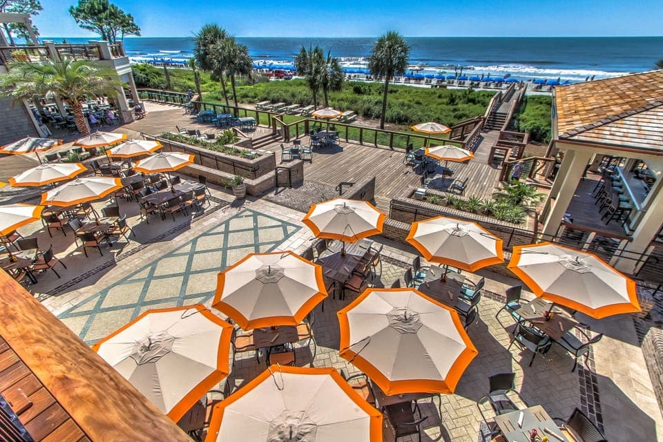 Leave the car behind and walk to the new Sea Pines Beach Club for food & drinks