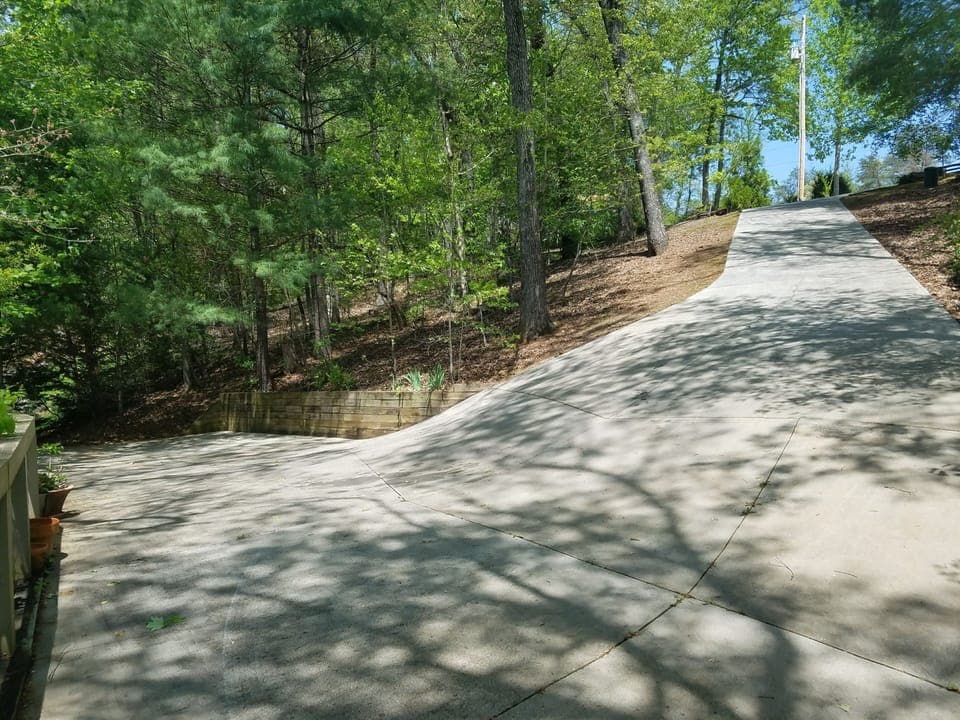 The driveway down to the house