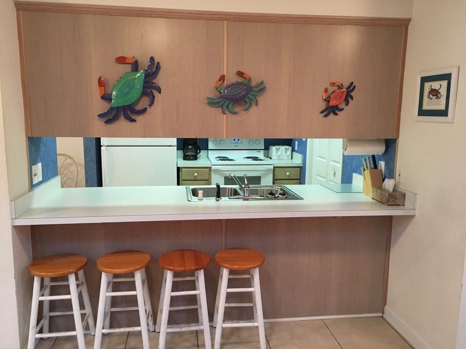 Extra seating at the bar area. 