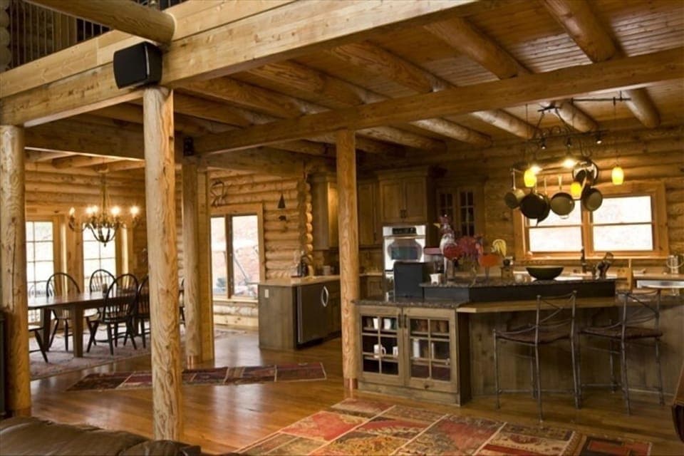 The Kitchen, Dining Area, and Living Area