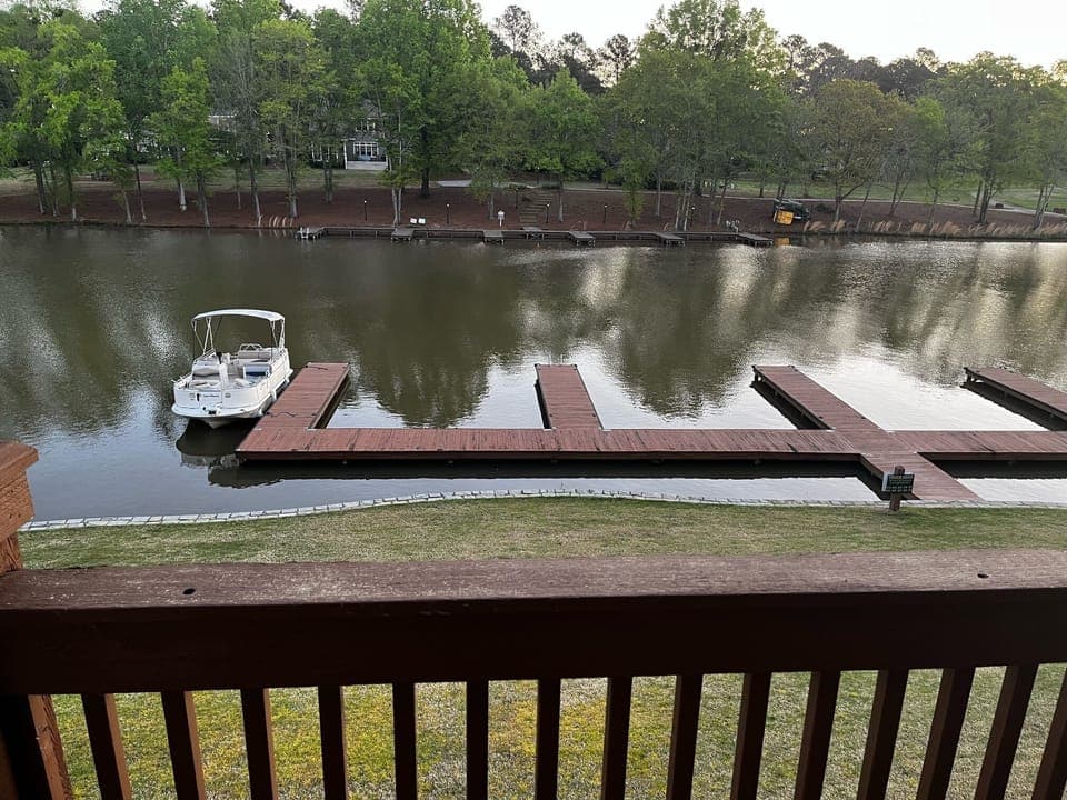 Main level deck view of our boat slip
