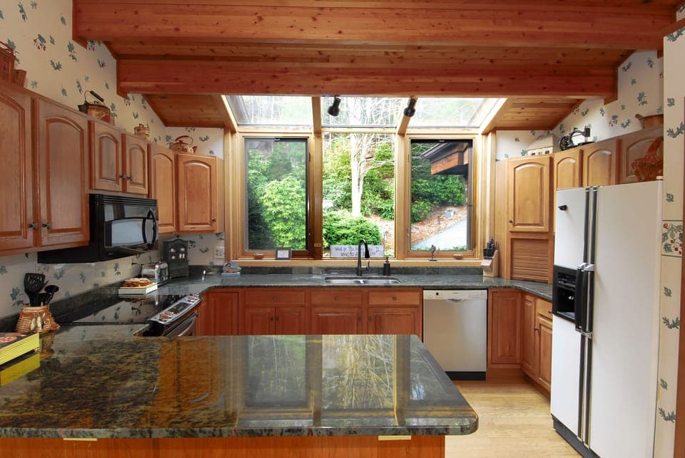 Kitchen with granite counters and stainless  steel appliances