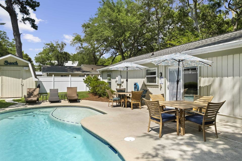 Giant Private Backyard with Pool! Outdoor Shower and Fully Fenced in.