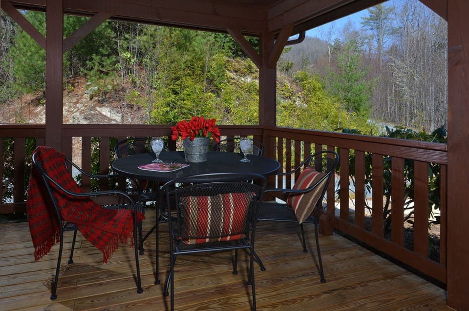 Enjoy dining on the wrap-around porch