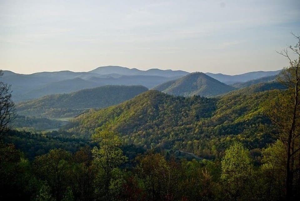 The spectacular view from the rear deck and hot tub