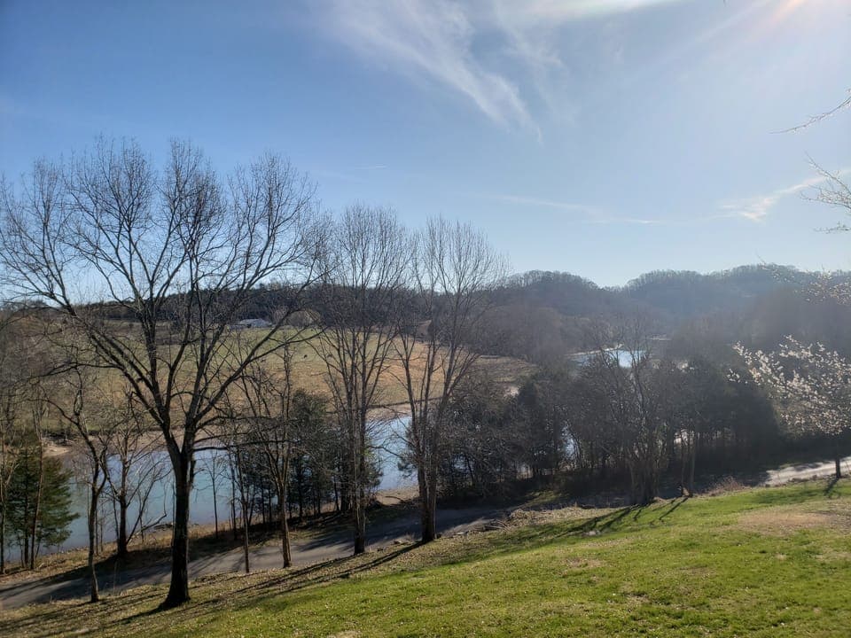 View from the main floor porch. Early Spring 