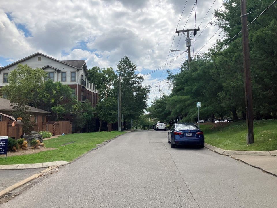 W End Circle is a quiet street. It's less than a block from here to the stairs.