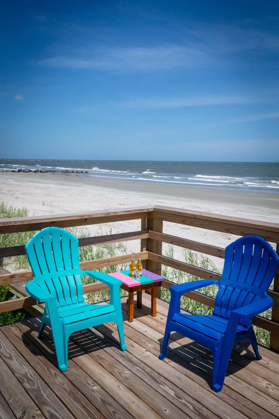 Beachfront deck - great for sunrises