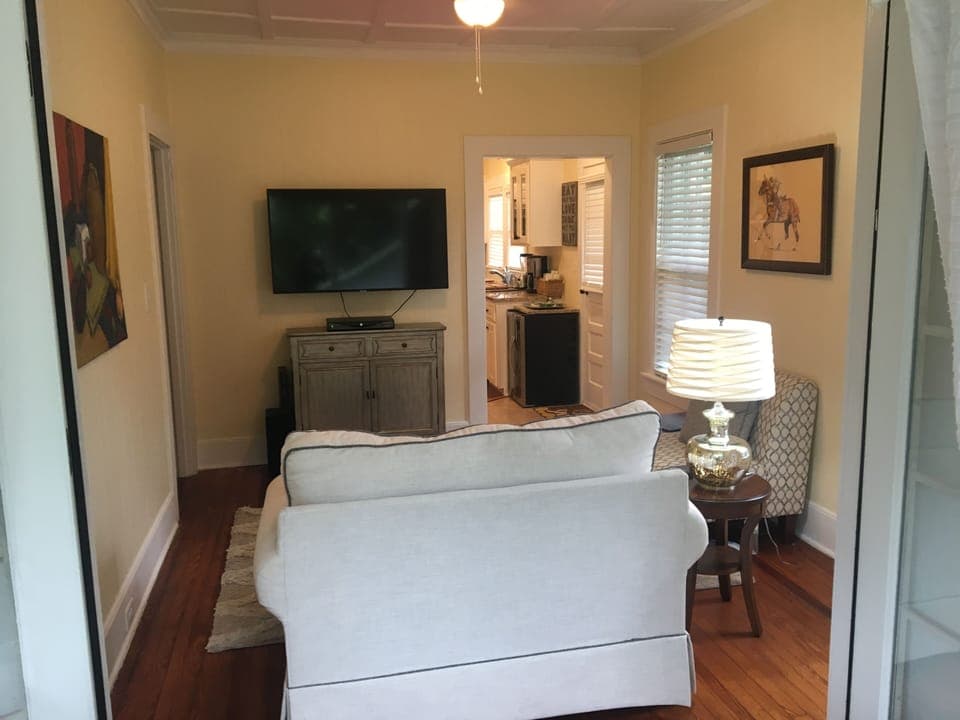 Small cozy den with smart flatscreen TV