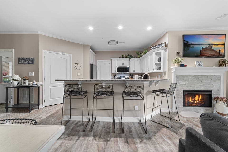 Extra seating at the breakfast bar