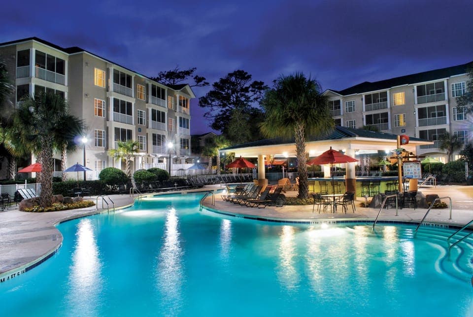 Take in gorgeous views while lounging around the on-site outdoor pool.