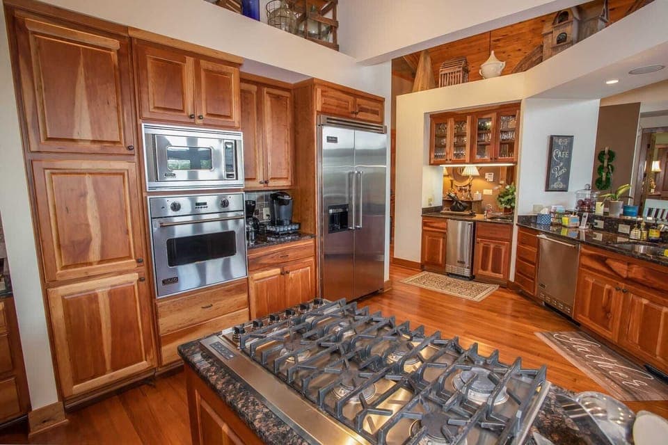 Stainless Steel Appliances and Wood Cabinetry