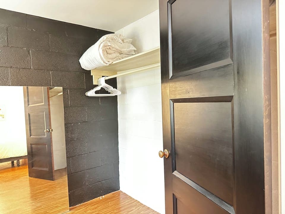 Lots of room for hanging and storage. 
