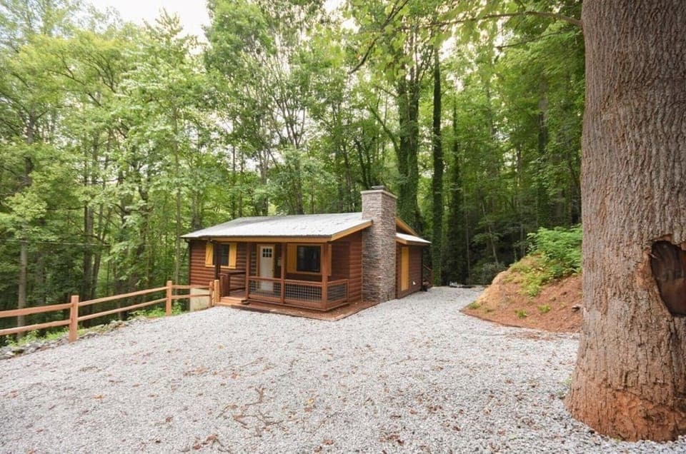 Cabin front view - Plenty of parking.
