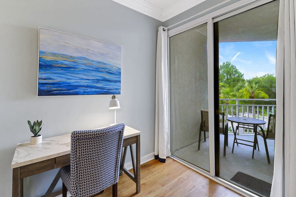 2211 Seacrest | Primary Bedroom, desk area for work anytime - 2211 Seacrest | Primary Bedroom, desk area for work anytime