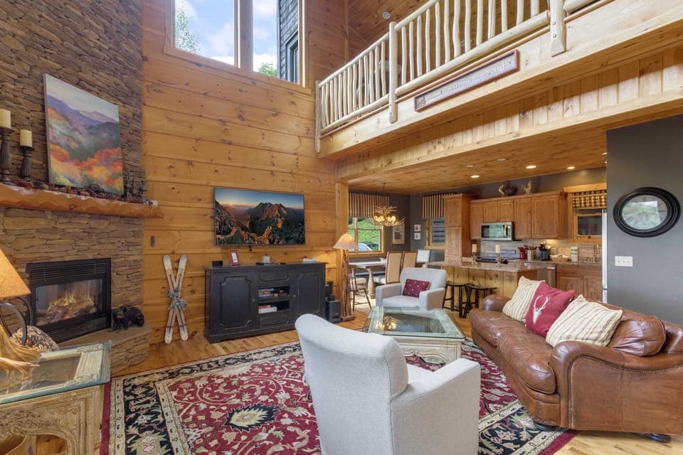 Living Room with Loft Above