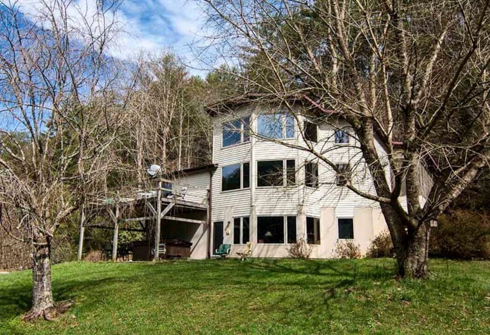 This is the front of the house that sits on 36 acres