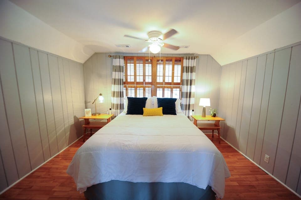 This spacious yet cozy bedroom is perfect for a little getaway!