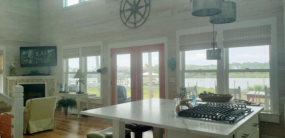 View from kitchen into living space