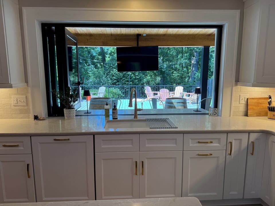 Kitchen opens to back porch