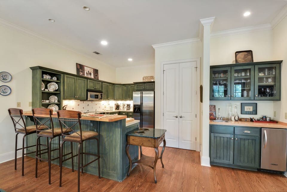 Kitchen and wet bar 