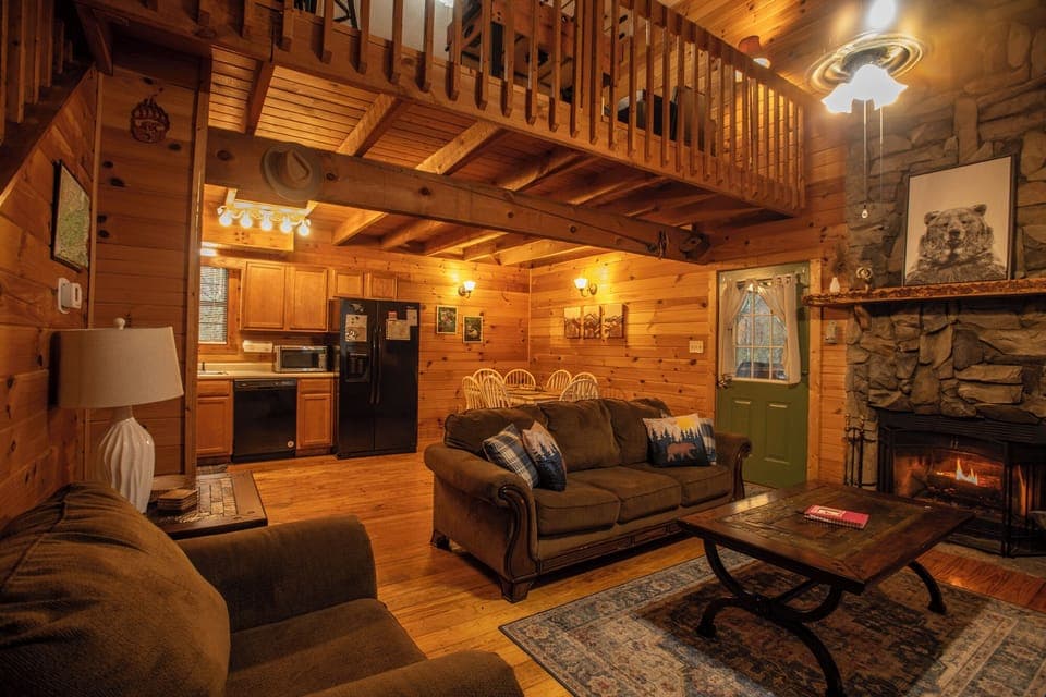 Open concept style living/dining/kitchen. 