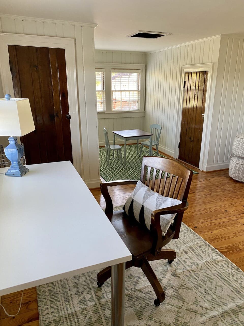 Upstairs desk area