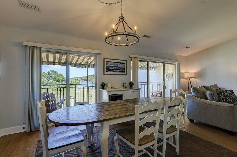 Dining Area with balcony views