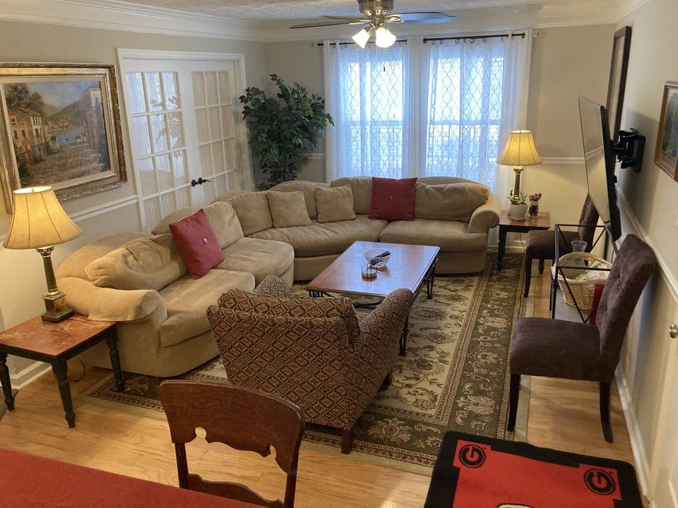 Relax in the living room with plenty of room for family & friends!