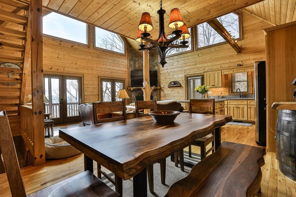 Dinning adjacent to kitchen and living area