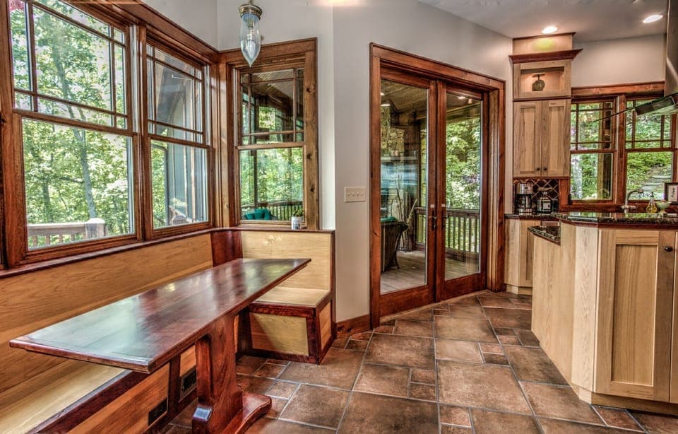 Kitchen nook and deck entrance