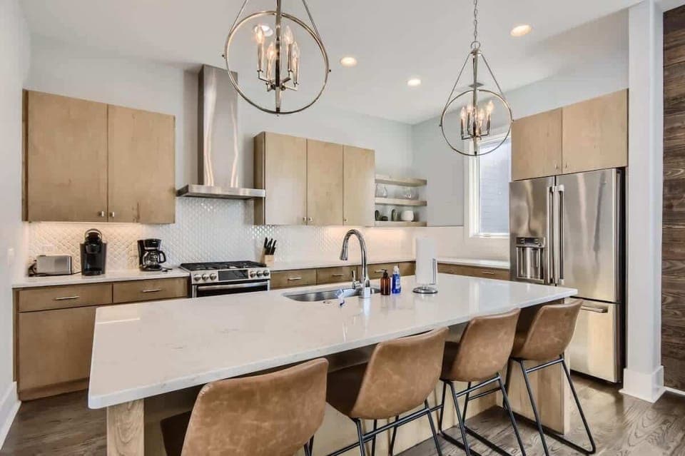 Kitchen with bar seating