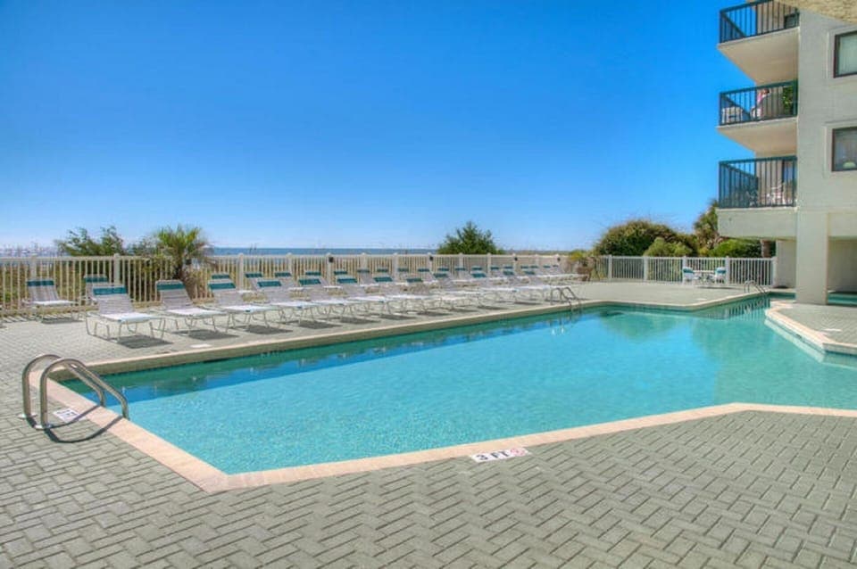 Wake up early and swim a few laps in the sparkling pool.