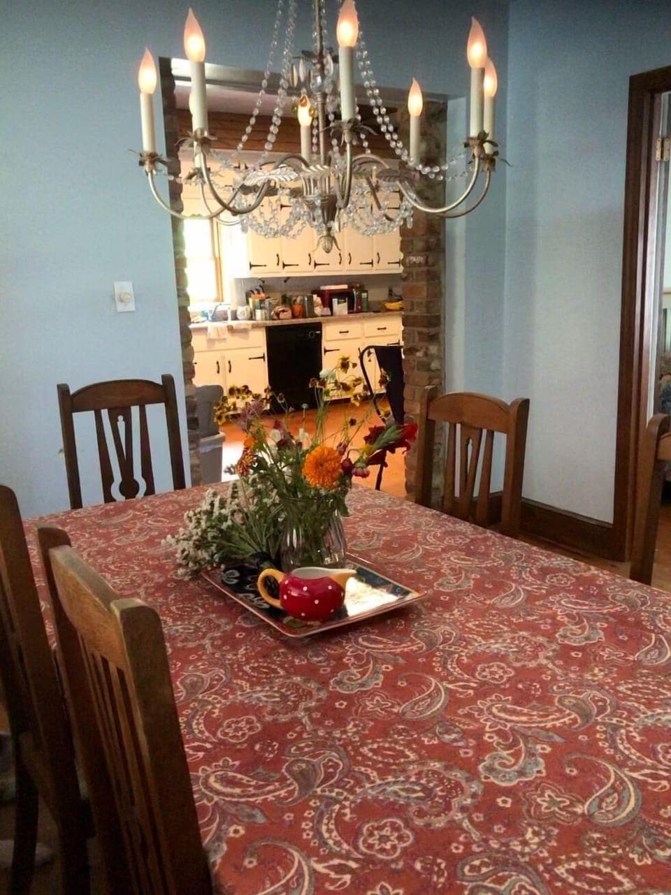 Seating for 8 in the dining room. 
