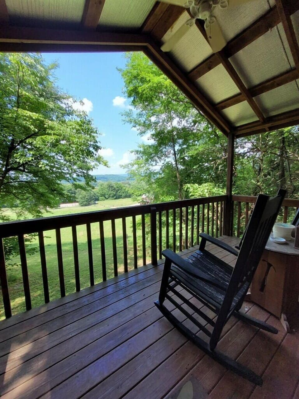 Back porch with view