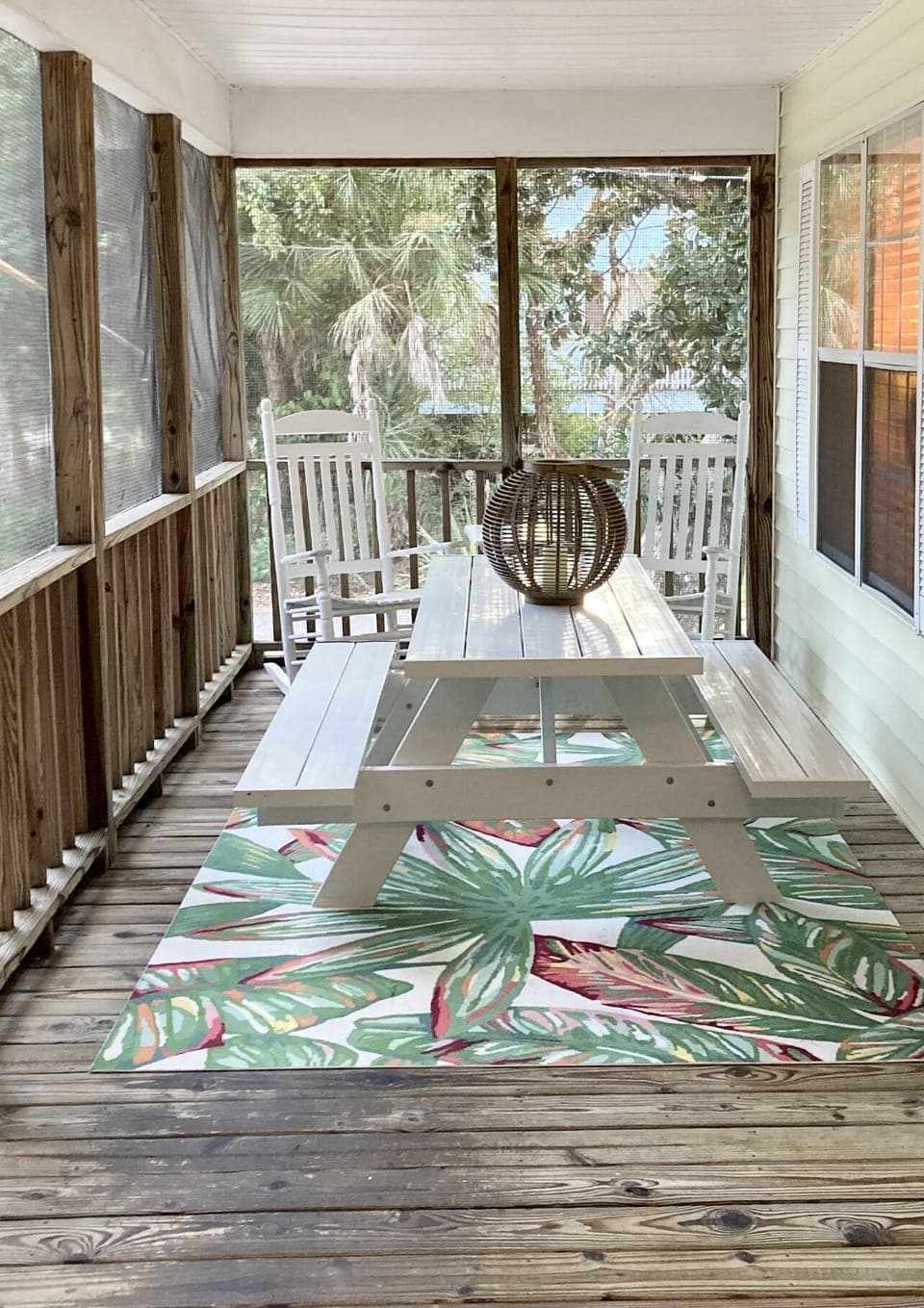 Enjoy your meals outdoors on the screened front porch
